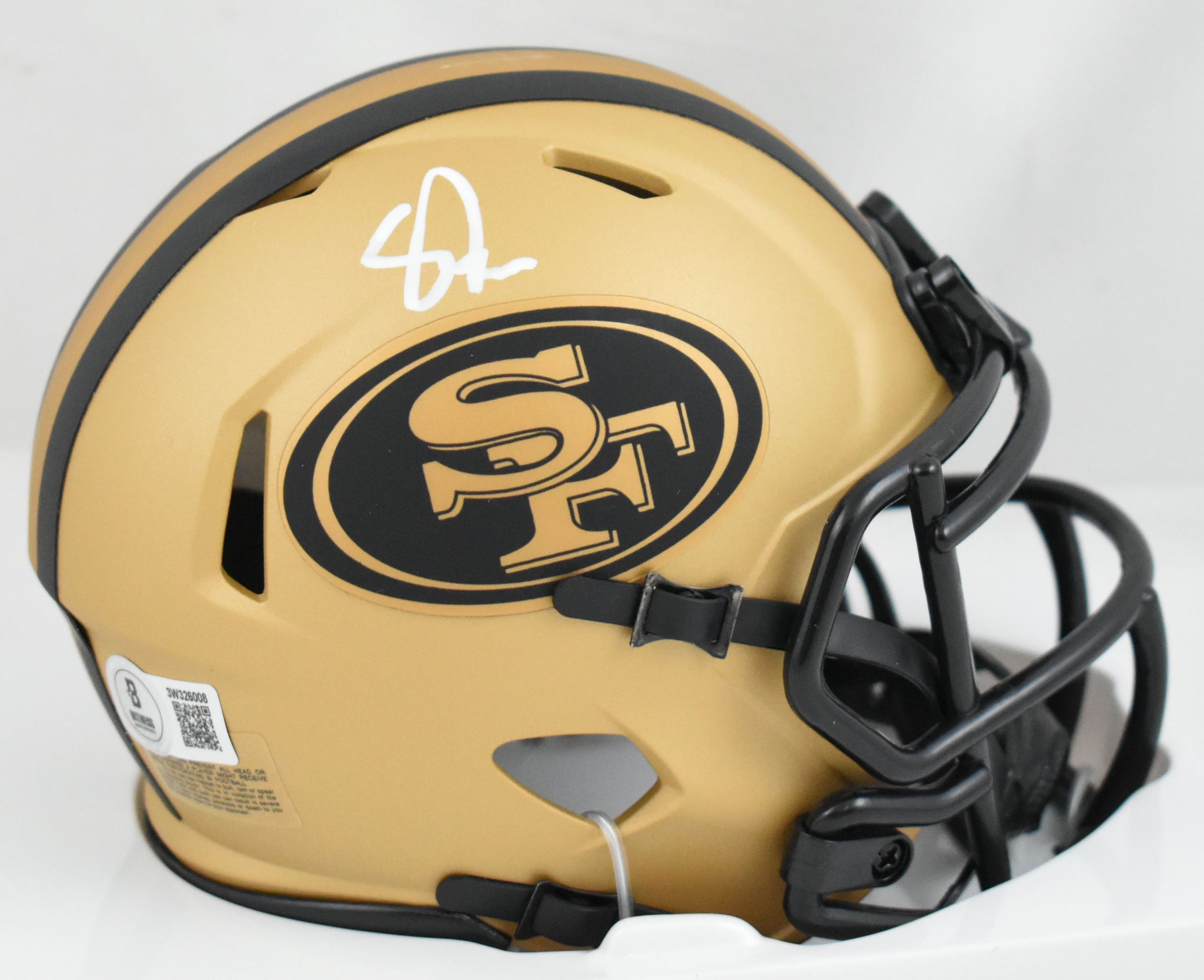 49ers football mini helmet Upton Stout Signed San Francisco 49ers Rave Speed Mini Helmet