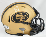 Upton Stout Signed San Francisco 49ers Rave Speed Mini Helmet - Beckett W Holo