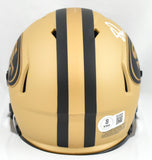 Upton Stout Signed San Francisco 49ers Rave Speed Mini Helmet - Beckett W Holo