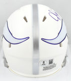 Justin Jefferson Autographed Vikings Alt 24 Speed Mini Helmet - Beckett W Holo