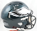 Jihaad Campbell Autographed Eagles F/S Speed Authentic Helmet- Beckett W Holo