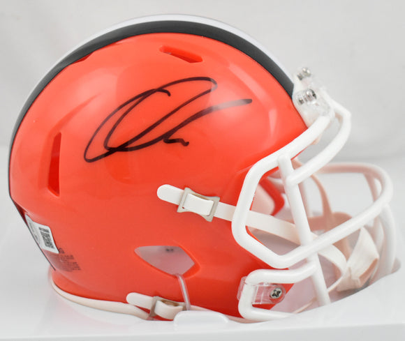 Quinshon Judkins Autographed Cleveland Browns Speed Mini Helmet - Beckett W Holo