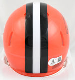 Quinshon Judkins Autographed Cleveland Browns Speed Mini Helmet - Beckett W Holo