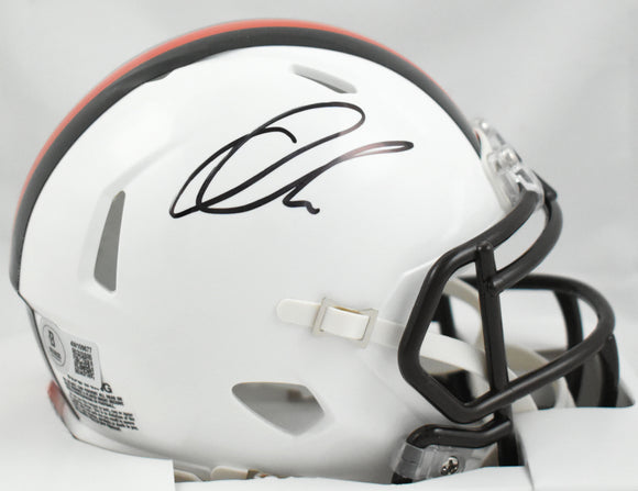 Quinshon Judkins Autographed Browns 2023 Alt Speed Mini Helmet - Beckett W Holo