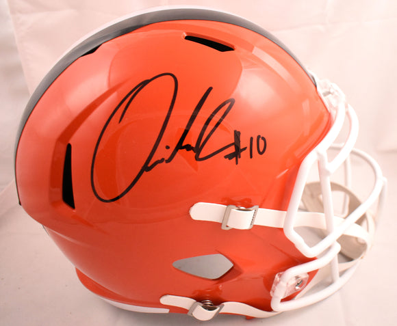 Quinshon Judkins Autographed Cleveland Browns F/S Speed Helmet - Beckett W Holo