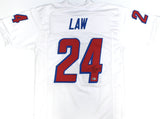 Ty Law Autographed White Pro Style Jersey w/ HOF - Beckett W Hologram *Black