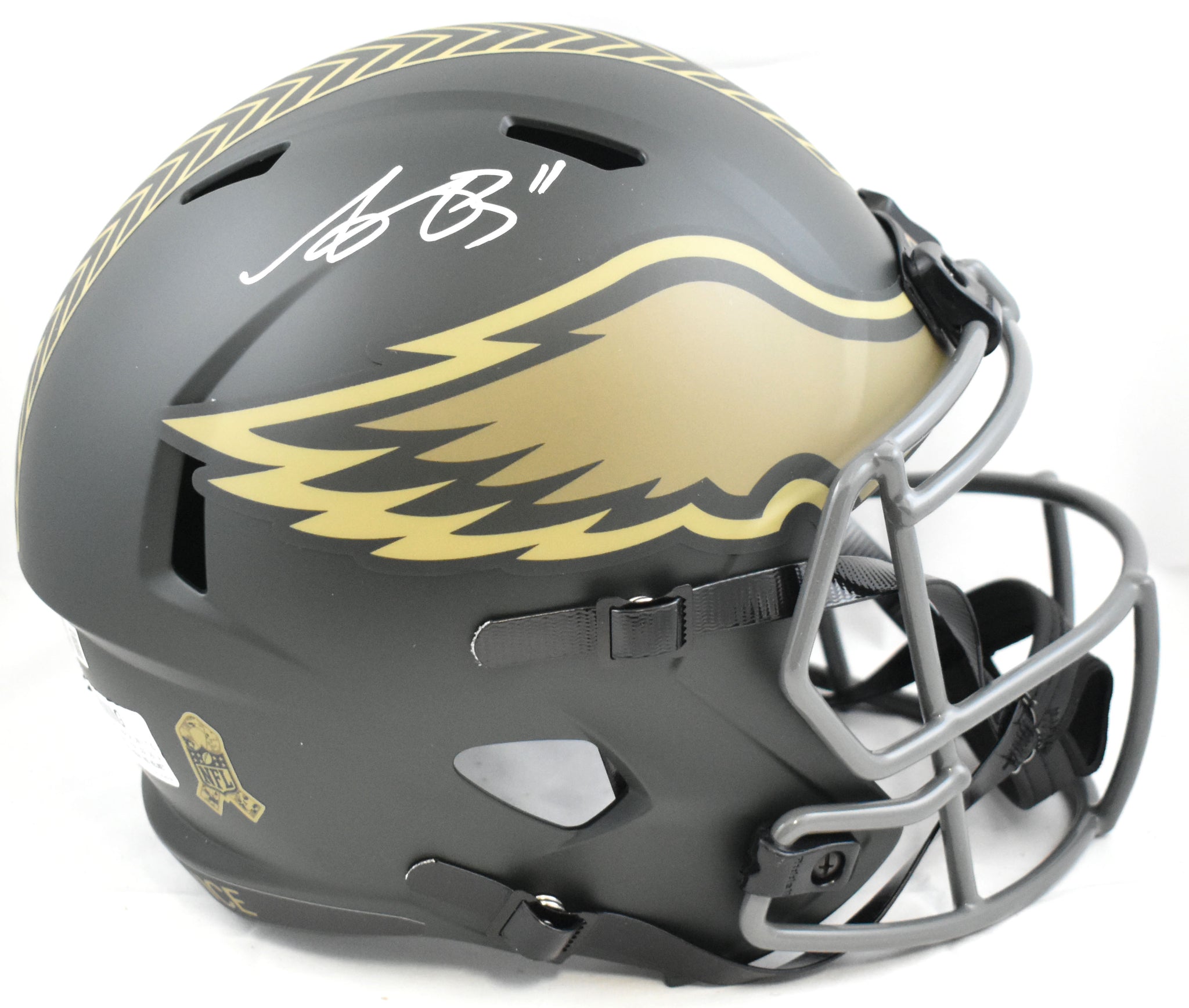 A.J. Brown Autographed Eagles F/S Salute 2025 Speed Helmet A.J. Brown Autographed Eagles F/S Salute 2025 Speed Helmet