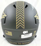 A.J. Brown Autographed Eagles F/S Salute 2025 Speed Helmet - Beckett W Hologram