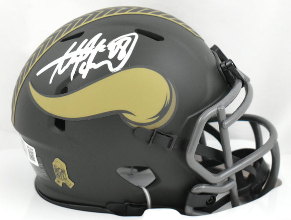 Adrian Peterson Autographed Vikings Salute 2025 Speed Mini Helmet Beckett W Holo