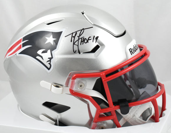 Ty Law Signed New England Patriots Mid-Size SpeedFlex Helmet HOF- Beckett W Holo