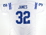 Edgerrin James Autographed White Pro Style Jersey - Beckett W Hologram *Silver
