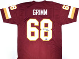 Russ Grimm Autographed Burgandy Pro Style Jersey w/HOF - Prova *Black