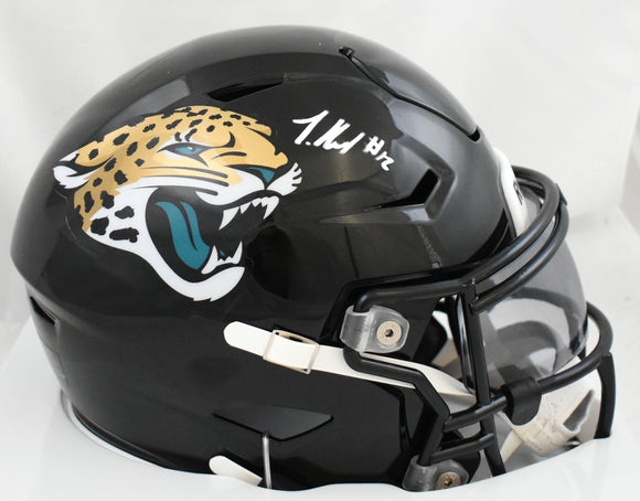 Travis Hunter Signed Jaguars Mid-Size SpeedFlex Helmet - Beckett W Holo *White