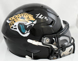 Travis Hunter Signed Jaguars Mid-Size SpeedFlex Helmet - Beckett W Holo *White