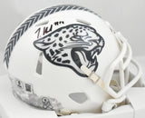 Travis Hunter Autographed Jaguars Salute 2024 Speed Mini Helmet - Beckett W Holo