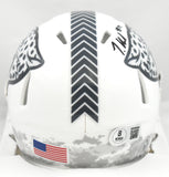 Travis Hunter Autographed Jaguars Salute 2024 Speed Mini Helmet - Beckett W Holo