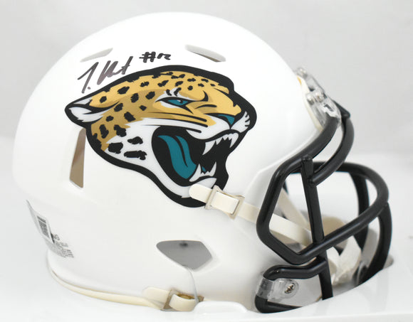 Travis Hunter Autographed Jaguars Alt 2024 Speed Mini Helmet - Beckett W Holo