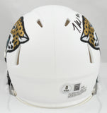 Travis Hunter Autographed Jaguars Alt 2024 Speed Mini Helmet - Beckett W Holo