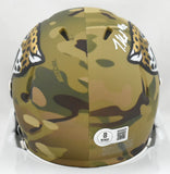 Travis Hunter Signed Jacksonville Jaguars Camo Speed Mini Helmet- Beckett W Holo