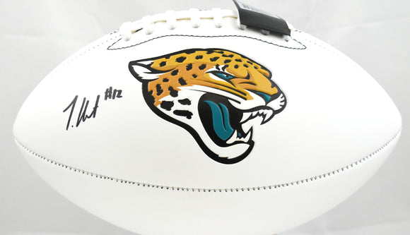 Travis Hunter Autographed Jacksonville Jaguars Logo Football - Beckett W Holo