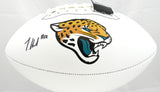 Travis Hunter Autographed Jacksonville Jaguars Logo Football - Beckett W Holo