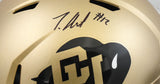 Travis Hunter Autographed Colorado Buffaloes F/S Speed Helmet- Beckett W Holo