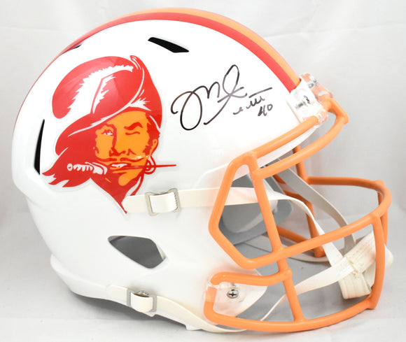 Mike Alstott Signed Tampa Bay Buccaneers F/S 76-96 Speed Helmet- Beckett W Holo