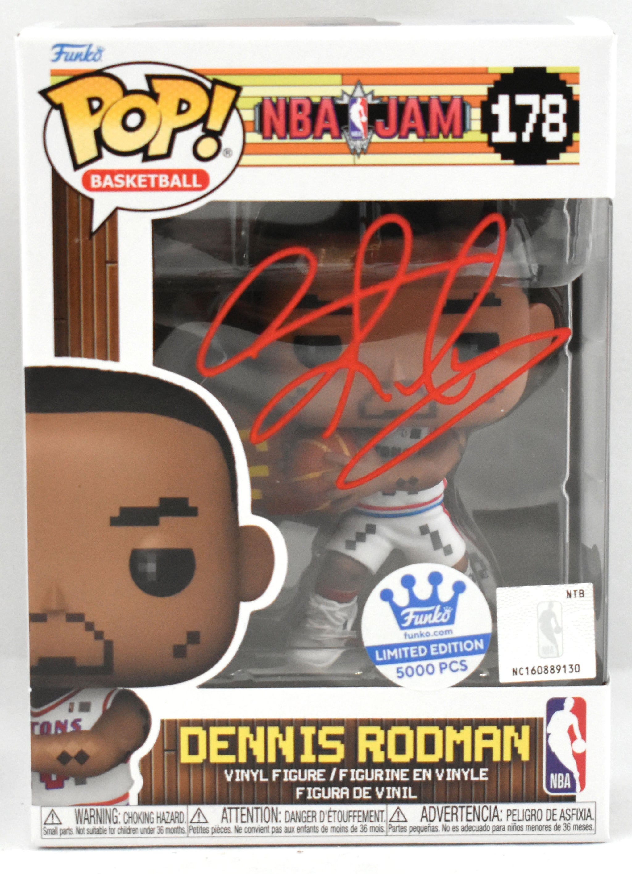 Dennis Rodman Autographed NBA All-Star Funko Pop #160 - Beckett W