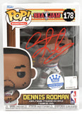 Dennis Rodman Autographed Detroit Pistons Funko Pop #178 - Beckett W Holo *Red