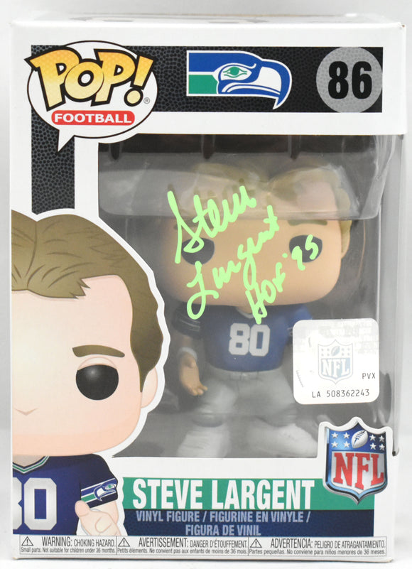 Steve Largent Autographed Seattle Seahawks Funko Pop #86 - Beckett W Hologram