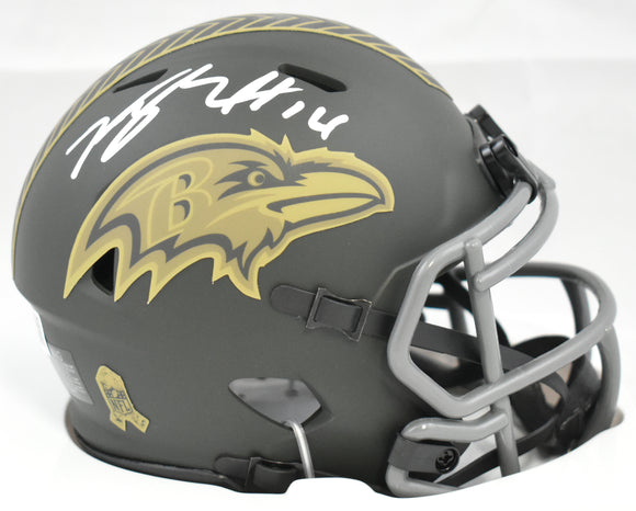 Kyle Hamilton Signed Baltimore Ravens Salute 2025 Speed Mini Helmet - Beckett W