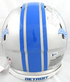 Barry Sanders Signed Detroit Lions F/S Speed Authentic Helmet 2 Ins - Beckett W