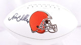 Nick Chubb Autographed Cleveland Browns Logo Football-Beckett W Holo*Black thick