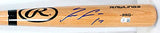 Ronald Acuna Autographed Pro Baseball blonde Bat w/# - Beckett W *Blue