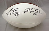 David Wilson Ahmad Bradshaw Autographed New York Giants Logo Football- JSA Auth