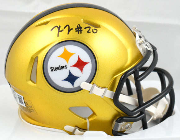 Kaleb Johnson Autographed Steelers Flash Speed Mini Helmet - Beckett W Hologram