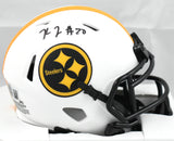 Kaleb Johnson Autographed Steelers Lunar Speed Mini Helmet - Beckett W Hologram