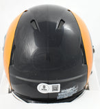 Marshall Faulk Autographed Rams 81-99 Speed Mini Helmet - Beckett W Holo *Black