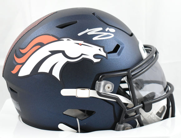 Bo Nix Autographed Denver Broncos Mid-Size SpeedFlex Helmet - Beckett W Hologram