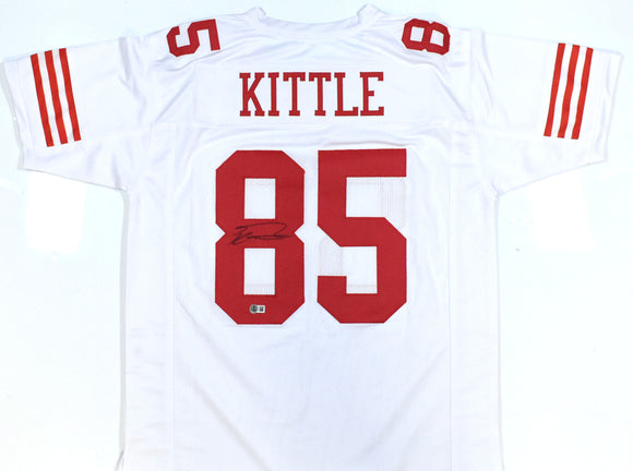 George Kittle Autographed White Pro Style Jersey - Beckett W Hologram *Black