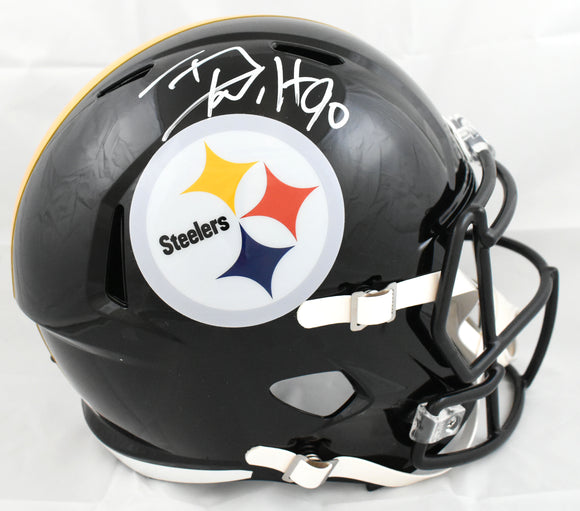 T.J. Watt Autographed Pittsburgh Steelers F/S Speed Helmet Beckett W Holo *white