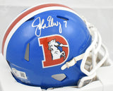 John Elway Autographed Denver Broncos 75-96 Speed Mini Helmet - Beckett W Holo