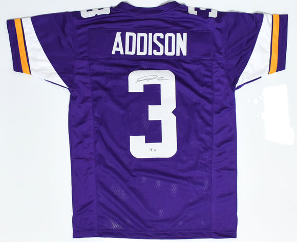 Jordan Addison Autographed Purple Pro Style Jersey - Beckett W Hologram *Black