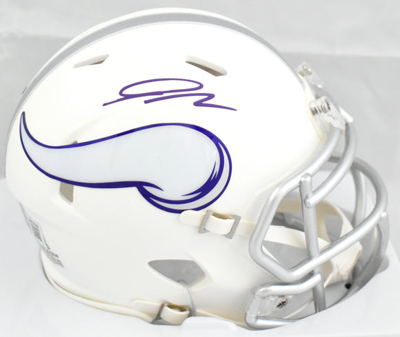 Jordan Addison Signed Vikings Alt 2024 Speed Mini Helmet - Beckett W Hologram