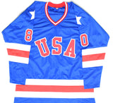 1980 Miracle on Ice Team USA Autographed Blue Pro Style Jersey 18 Sigs Beckett W