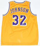 Magic Johnson Autographed Gold Pro Style Jersey - Beckett W Hologram *Silver