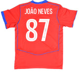 Joao Neves Autographed PSG Red Third Soccer Jersey #87 - Beckett W Holo *M