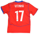Vitinha Autographed PSG Red Third Soccer Jersey #17 - Beckett W Holo *M
