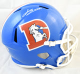 Jahdae Barron Autographed Denver Broncos F/S 75-96 Speed Helmet - Beckett W Holo