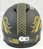 Jahdae Barron Autographed Broncos Salute 2025 Speed Mini Helmet - Beckett W Holo